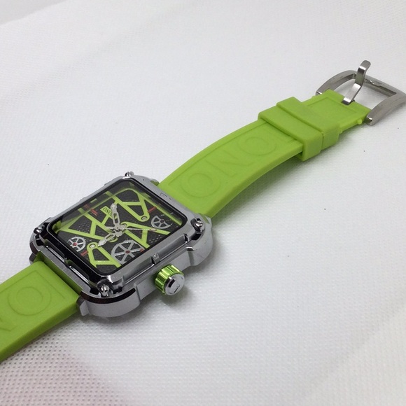 ONOLA Lime Green Skeleton Watch - New Condition - Picture 5 of 8